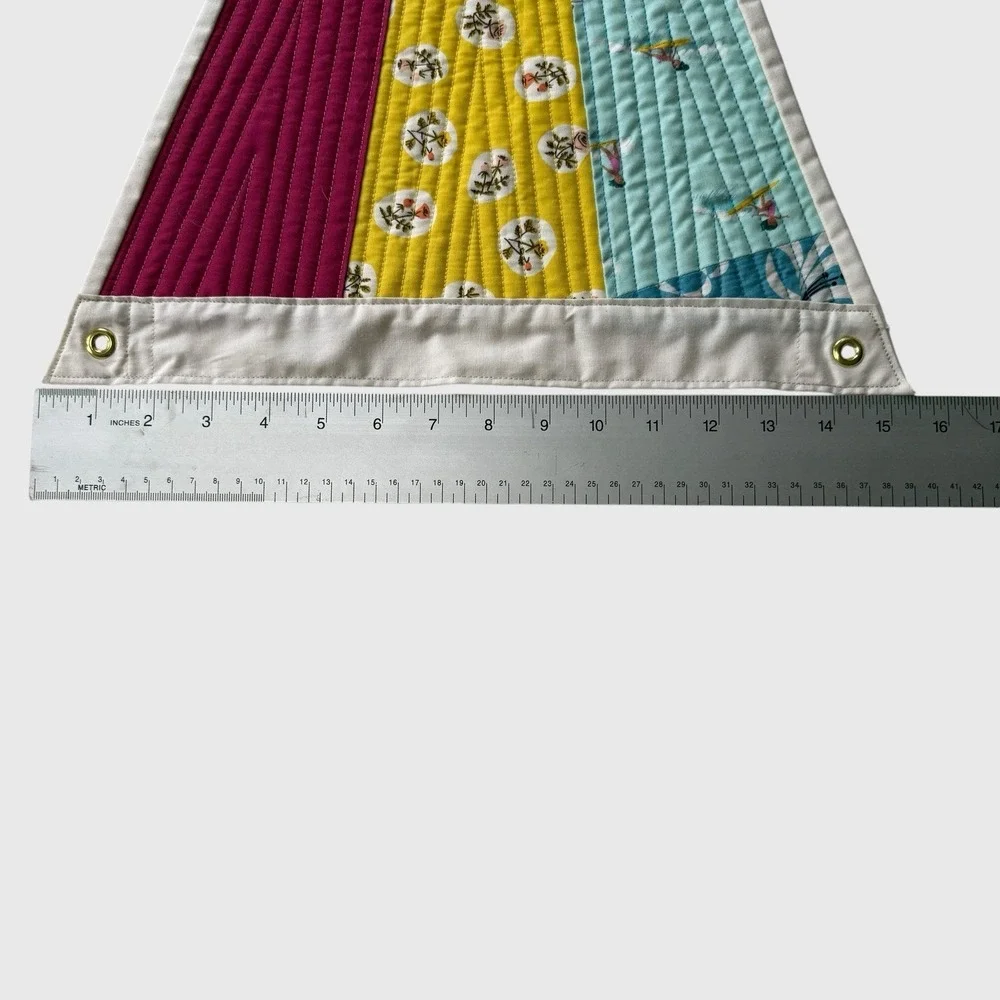 Handcrafted Pansexual Pride Pennant Banner Quilt Wall Hanging Modern 15.5x20.75